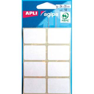 👉 Agipa witte etiketten in etui ft 24 x 35 mm (b x h), 56 stuks, 8 per blad