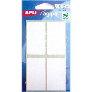 👉 Agipa witte etiketten in etui ft 30 x 55 mm (b x h), 28 stuks, 4 per blad
