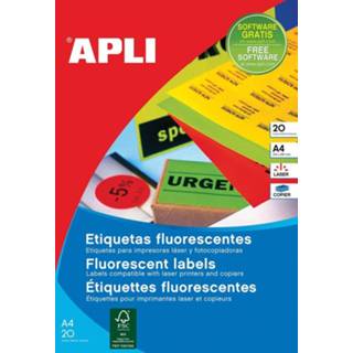 👉 Apli fluo etiketten 99,1 x 67,7 mm (b x h) groen