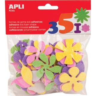Apli Kids zelfklevende glitter bloemen, blister met 48 stuks