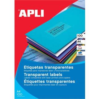 👉 Apli Transparante etiketten ft 210 x 297 mm (b x h), 20 stuks, 1 per blad, doos van 20 blad