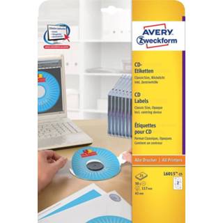 👉 Avery Zweckform L6015-25 CD etiketten, diameter 117 mm, 50 etiketten, wit