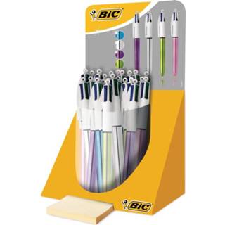👉 Bic 4 Colours Shine, balpen, 0,32 mm, 4 klassieke inktkleuren, display van 20 stuks