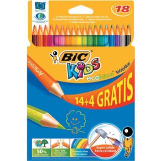 👉 Bic Kids Evolution Ecolutions kleurpotloden, etui 14 + 4 gratis