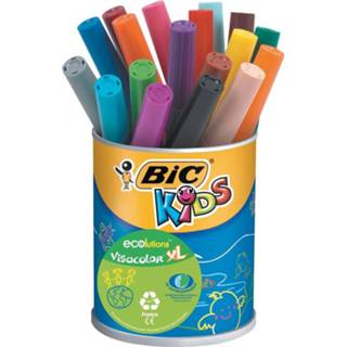 👉 Bic Kids Viltstift Visacolor XL Ecolutions 18 stiften in een metalen pot