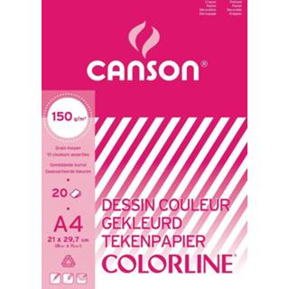 👉 Canson gekleurd tekenpapier Colorline ft 21 x 29,7 cm (A4)