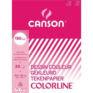 👉 Canson tekenblok 150g/m² ft A3, 20 vel, assortiment kleuren