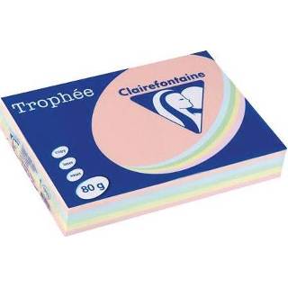 👉 Clairefontaine Trophée Pastel A4, 80 g, 5 x 100 vel, geassorteerde kleuren