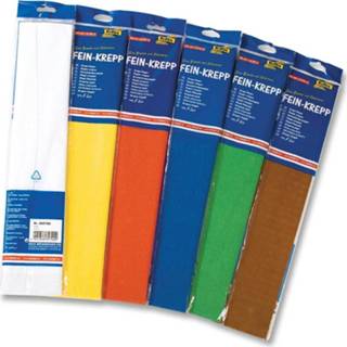 👉 Folia crêpepapier pak van 10 stuks in geassorteerde kleuren: wit, geel, licht oranje, lichtblauw, blau...