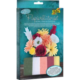 👉 Folia knutselset crêpe papier bloemen, 21-delig