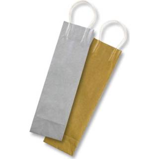 👉 Folia papieren kraft zak voor flessen, 110 g/m², goud en zilver, pak van 6 stuks