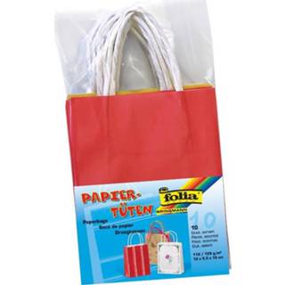 👉 Folia papieren kraft zak, 110-125 g/m², geassorteerde kleuren, pak van 10 stuks