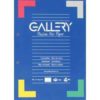 👉 Gallery cursusblok, ft A4, 80 g/m², 2-gaatsperforatie, gelijnd, 100 vel