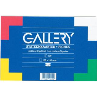 👉 Gallery gekleurde systeemkaarten, ft 10 x 15 cm, gelijnd, pak van 120 stuks