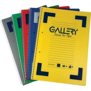 👉 Gallery Traditional spiraalschrift ft A4, gelijnd, geassorteerde kleuren, 160 bladzijden