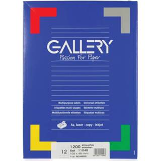 👉 Gallery witte etiketten ft 105 x 48 mm (b x h), rechte hoeken, doos van 1.200 etiketten