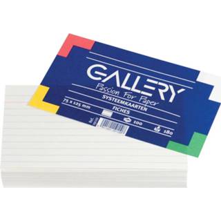 Gallery witte systeemkaarten, ft 7,5 x 12,5 cm, gelijnd, pak van 100 stuks