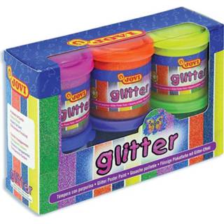 👉 Jovi Plakkaatverf Glitter 6 potjes van 55 ml in geassorteerde kleuren