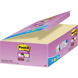 👉 Post-it Super Sticky notes, 90 vel, ft 47,6 x 47,6 mm, geel, pak van 21 + 3 GRATIS