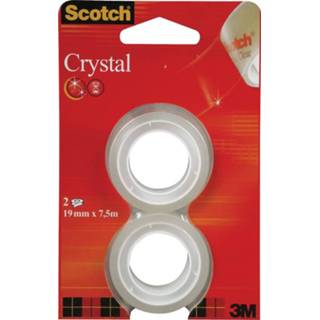 👉 Scotch Plakband Crystal ft 19 mm x 7,5 m, blister met 2 rolletjes