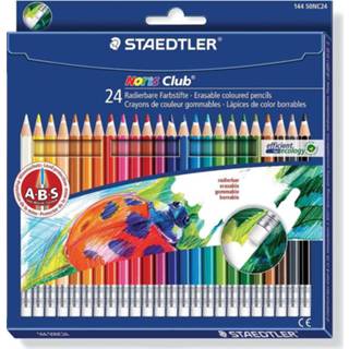 👉 Staedtler kleurpotlood Noris Club uitgombaar 24 potloden