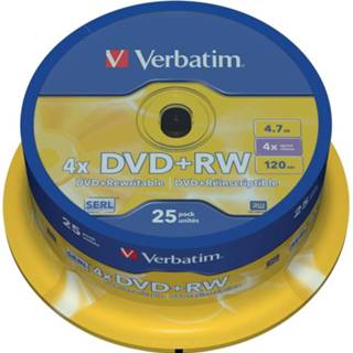 👉 Verbatim DVD rewritable DVD+RW, spindel van 25 stuks