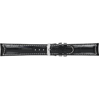 👉 Horlogeband zwart wit croco leder leather Morellato Guttuso U3882A59019CR24 / PMU019GUTTUS24 24mm + stiksel 8033288520962
