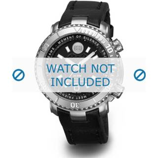 👉 Horlogeband zwart leder leather Buddha to 39mm / BTB.F.D.3H.04 + stiksel 8719217076020