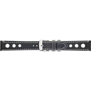 👉 Horlogeband zwart wit leder smooth leather Morellato Bowling X4498B24817CR22 / PMX817BOWLIN22 Glad 22mm + stiksel 8033288660125