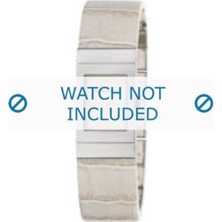 👉 Horlogeband wit croco leder leather cream white Armani AR-5482 18mm 8719217058743