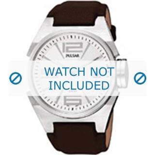 Horlogeband bruin leder onbekend donkerbruin Pulsar VX42 X149 + stiksel 8719217114029