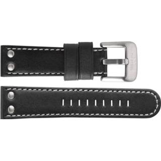 👉 Horlogeband zwart wit leder leather TW Steel TWB408 22mm + stiksel 8719217066564