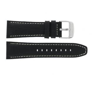 👉 Horlogeband zwart wit leder leather Lotus 15536 26mm + stiksel 8719217053953
