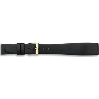 👉 Horlogeband zwart leder leather Klep 14mm 8719217049505