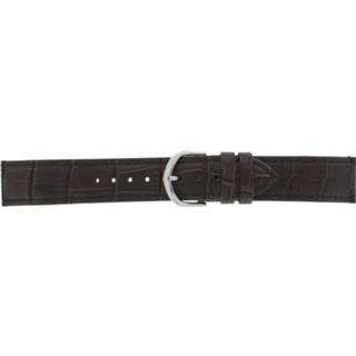👉 Horlogeband bruin leder leather Dark Brown Olympic 26HSL057 Donkerbruin 20mm + standaard stiksel 8719217089549
