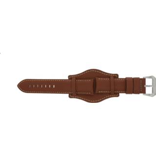 👉 Horlogeband bruin leder leather roze PVK 386.8 24mm 8719217060081