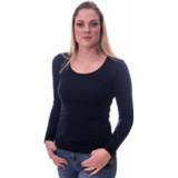 👉 Shirt vrouwen e ronde hals blauw Claesens Women T-shirt o-neck longsleeve Navy Blue (8016)
