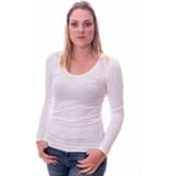 👉 Shirt e ronde hals vrouwen wit Claesens Women T-shirt o-neck longsleeve White ( 8016)
