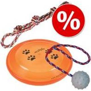 👉 Frisbee voordeelpakketten Speelgoedset Trixie: Speeltouw, Frisbee, Rubberbal - Trixie