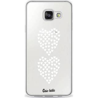 👉 Wit transparent rubber Samsung Galaxy A3 vrouwen Casetastic Softcover (2016) - Hearts Heart 2 White 8719376022517