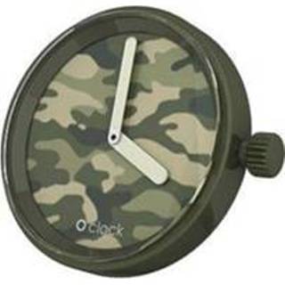 👉 Klok donkergroen vrouwen O clock klokje Camouflage Green
