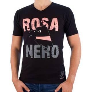 👉 Shirt zwart male Pouchain - Rosa Nero V-neck T-shirt