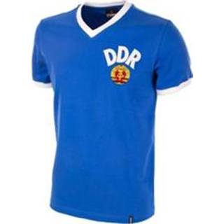 👉 Voetbalshirt cotton s|m|l|xl|xxl men blauw COPA Football - DDR WK 1974 Retro