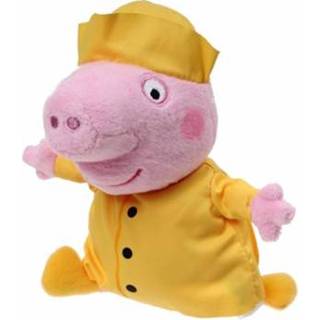 Knuffel roze geel junior Peppa Pig varkentje schipper roze/geel 17 cm 8718807881068