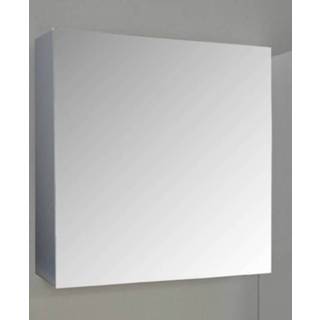 👉 Spiegelkast Qlassics 60 cm. 1 dubbelzijdige spiegeldeur alu-look