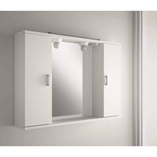 👉 Spiegelkast Muebles Volga met verlichting 90x63cm 2 deuren 7432030487446