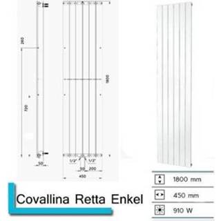 👉 Design radiatoren Designradiator B&W Covallina Retta enkel 1800 x 450 mm (12 kleuren) 8719304121664