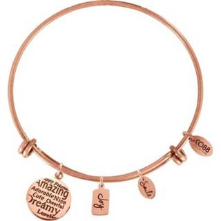 👉 CO88 Armband 'Joy-Smile' staal/rosékleurig, all-size 8CB-13010