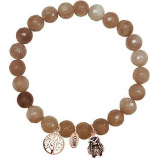 👉 CO88 Armband met bedels levensboom/uil rosé/taupebruin 8CB-90010