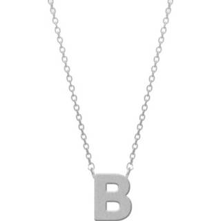 👉 CO88 Ketting met hanger Letter B staal/zilverkleurig 42-47 cm 8CN-11001